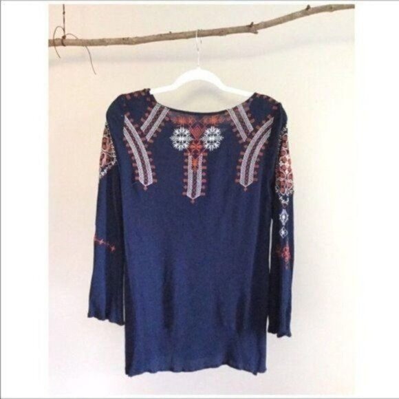 MONORENO Navy Embroidered Tunic - Picture 3 of 9